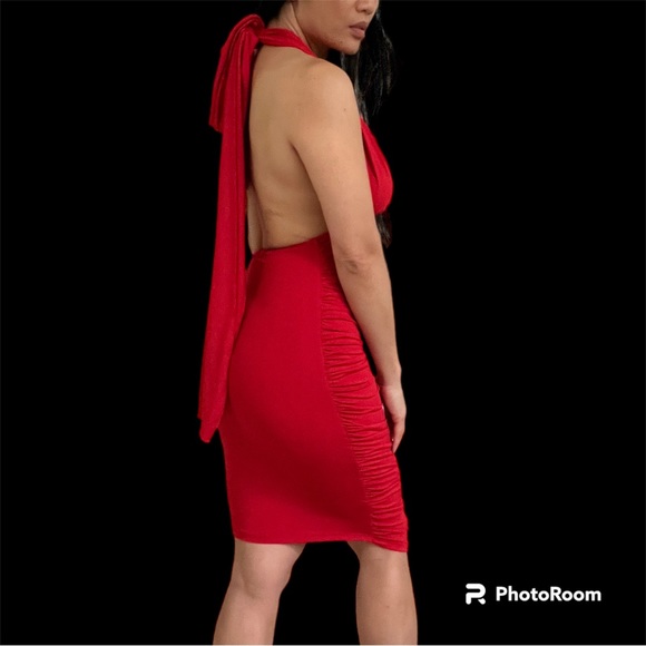 NWOT Dreamgirl Red Dress, Halter Backless, Size Small - Picture 3 of 7